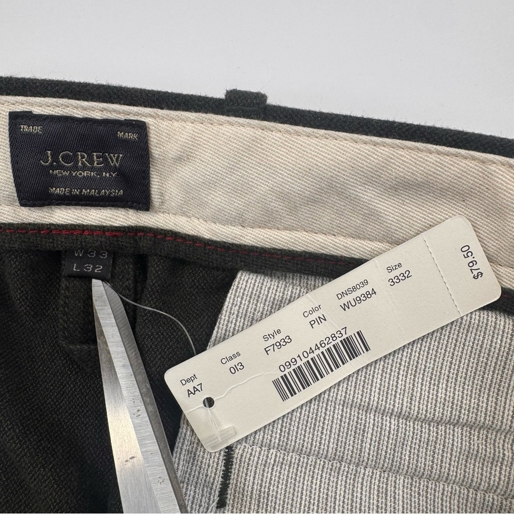 NEW J.Crew 484 Pants Men's Size 33 Green Slim Fit Stretch Casual Straight Preppy - Picture 4 of 14